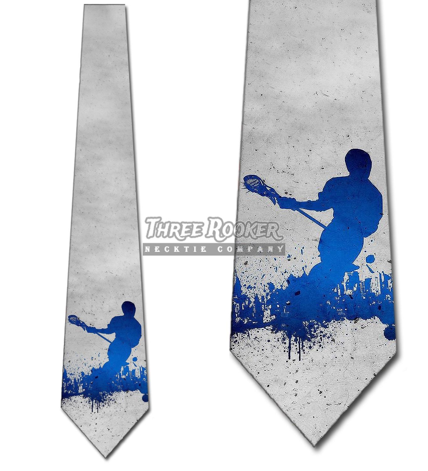 Lacrosse Ties Mens Sports Necktie Outdoor Tie by Three Rooker