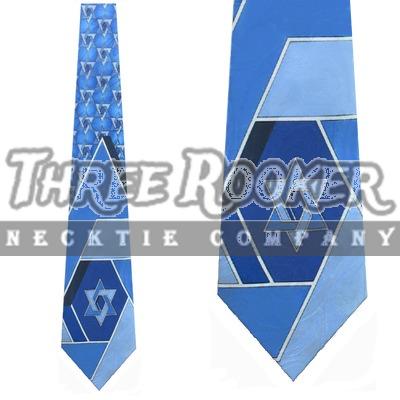 Star of David Tie Blue Jewish Men/'s 100/% Polyester Necktie Free Shipping